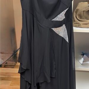 Elegant Black Dress with Silver Accents